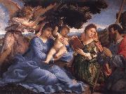 Lorenzo Lotto Virgin and Child with SS Catherine and Fames the Greater Spain oil painting artist